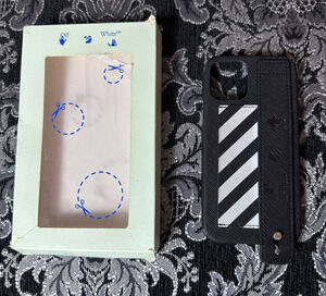 Off-White Virgil Abloh Case iPhone 12 Pro Max Black‎ Striped Designer Logo Box